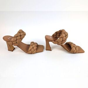Marc Fisher LTD Hammy Woven Heel Sandal Tan Size 7.5